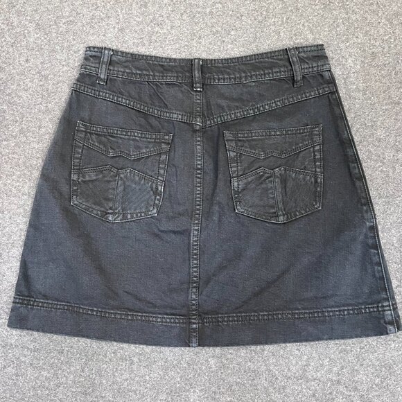 Free People Black Cotton A-line Button Front Mini Skirt Size 27 - Picture 5 of 6